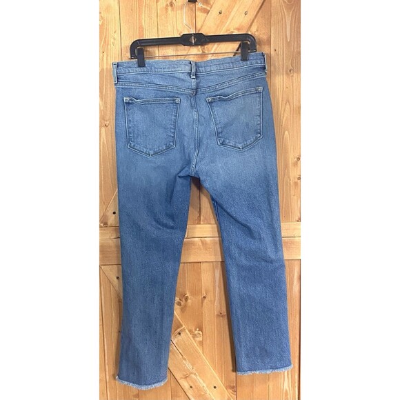 Los Angeles Denim Co Jeans Olivia Full Rise Frayed Ankle Raw Hem Made In USA 31 - Picture 3 of 12